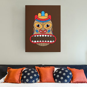 Toile Masque Tiki Hawaïen