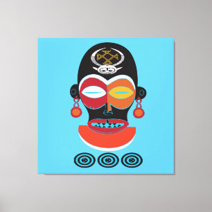 Toile masque tribal africain Abstrait coloré