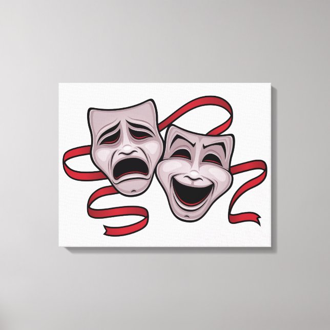 Toile Masques De Théâtre Comédie Et Tragédie (Recto)