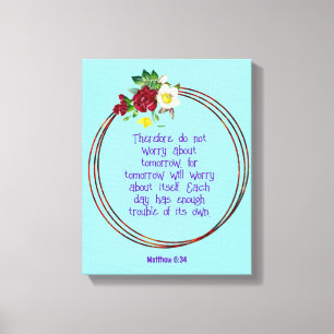 Toile Mathew 6: 24   Citations bibliques motivationnelle