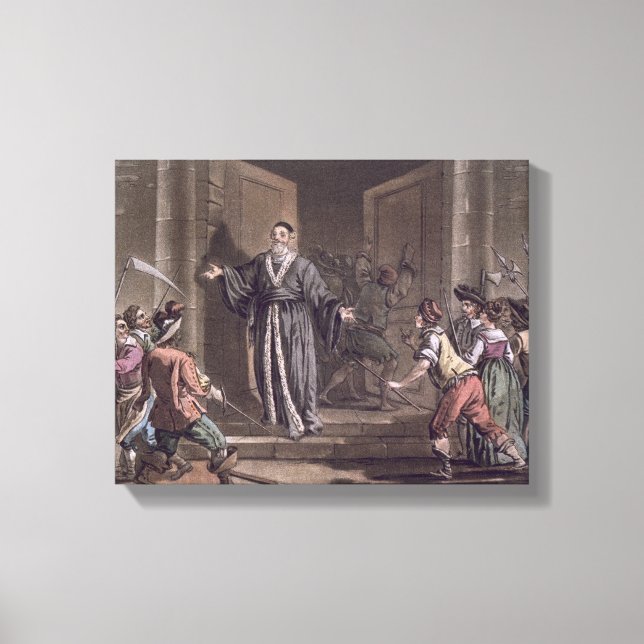 Toile Mathieu Mole (1584-1656) harangued by the people, (Recto)