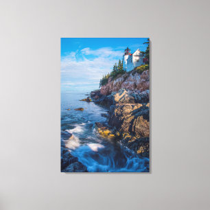 Toile Matin Sun au phare bas 2 de port
