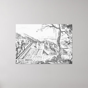 Toile Matthéus Merian : Heidelberg - Hortus Palatinus
