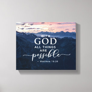 Toile Matthieu 19:26 Avec Dieu Toutes les choses sont po