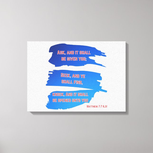 Toile Matthieu 7:7 Bible Verse KJV Wall Art (Recto)