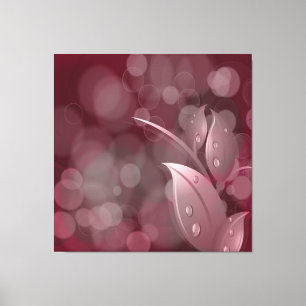 Toile Mauve Bokeh Feuille Enveloppé Canvas