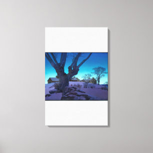 Toile Maxfield Parrish - Hill Top Farm, hiver