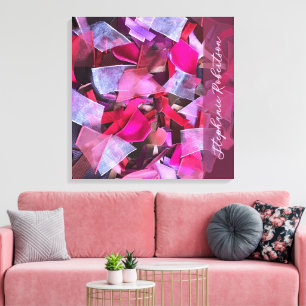 Toile Maximalisme personnalisé rose violet rouge abstrai