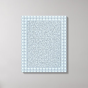 Toile Maze Hexagon bleu