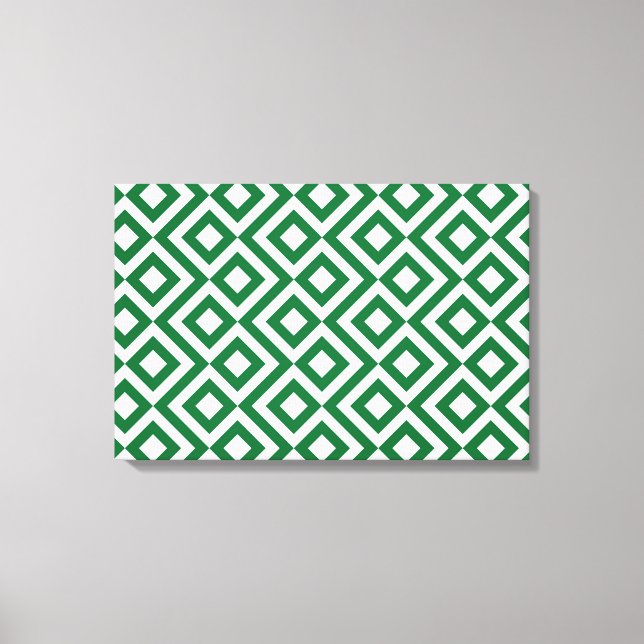 Toile Meander vert et blanc (Recto)