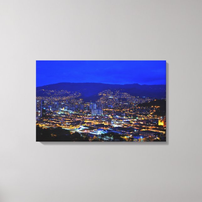 Toile Medellin, Colombie à la nuit (Recto)