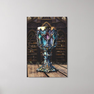 Toile Médiéval gothique violet bleu Gobelet bibliothèque