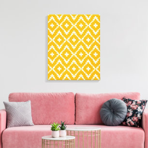 Toile Médina d'or : Géométrie Marocaine Jaune Andalouse