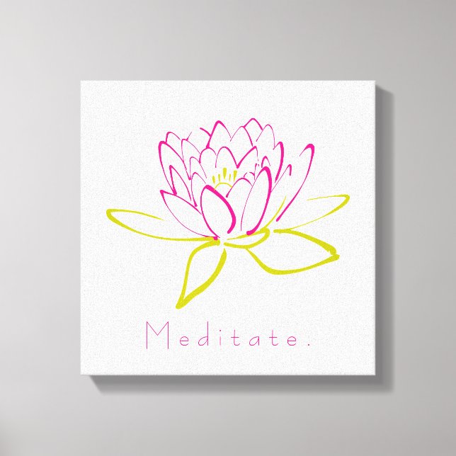 Toile Méditez. Fleur Lotus / Illustration de la couche d (Recto)