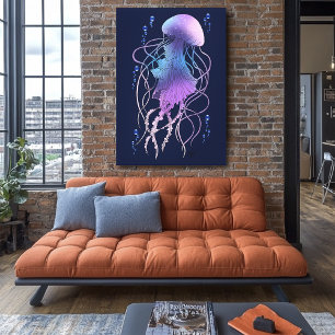 Toile Méduse Éthérée Violet Bleu