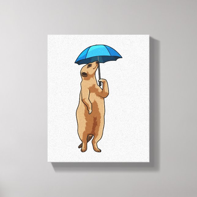Toile Meerkat avec parapluie (Recto)