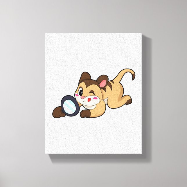 Toile Meerkat avec verre grossissant (Recto)