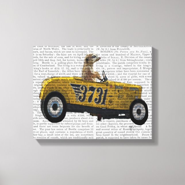Toile Meerkat dans le Hot Rod (Recto)