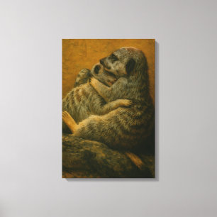 Toile Meerkat Embrace - Imprimerie d'art faunique