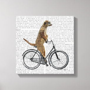 Toile Meerkat sur la bicyclette