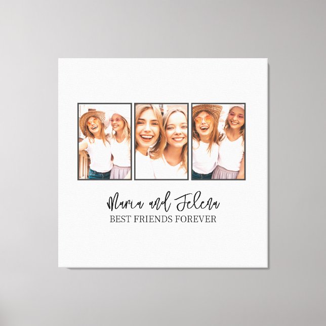 Toile Meilleur Cadeau BFF Photo Collage (Recto)