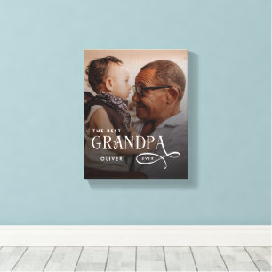 Toile Meilleur Grand-Père Moderne Photo Personnalisée