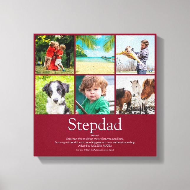 Toile Meilleur jamais Stepfather Stepdad Modern Photo Co (Recto)