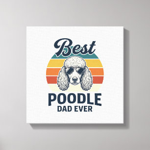 Toile Meilleur Papa Caniche Vintage T-shirt de chien gra