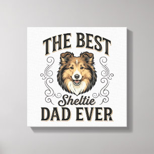 Toile Meilleur papa de Sheltie vintage conception de ama