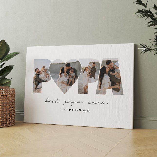 Toile Meilleur Papa Ever 4 Photo Collage pour papa ou gr (Créateur téléchargé)