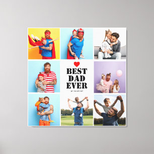 Toile Meilleur papa Ever 8 Photo Collage Fête des pères 