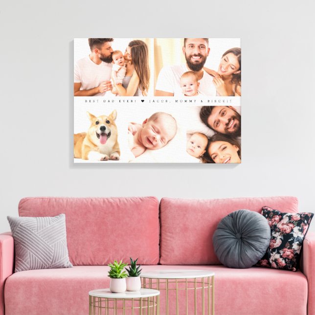 Toile Meilleur papa Jamais Coeur Personnalisé Collage ph (Insitu(Salon))