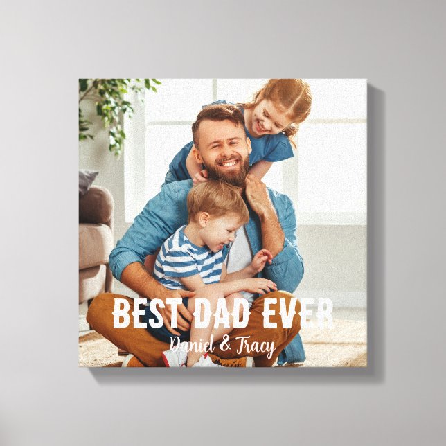Toile Meilleur papa jamais - simple papa famille un scri (Recto)