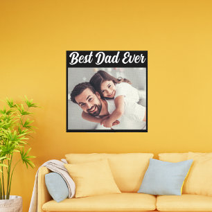 Toile Meilleur papa Photo personnalisée Papa et fille Fê