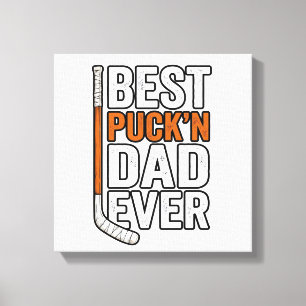 Toile Meilleur Père de Hockey Puck'n Papa Vector Design_