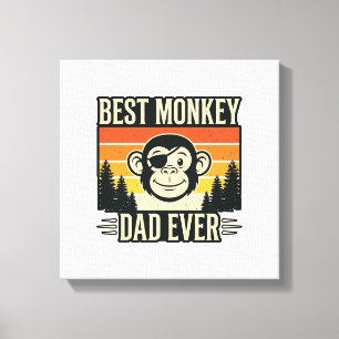 Toile Meilleur père singe jamais T-shirt vintage père si