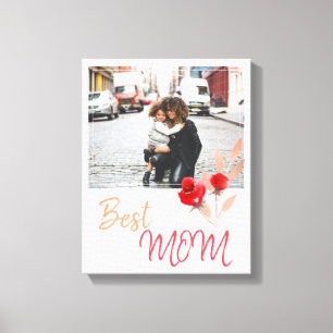 Toile Meilleure maman Aquarelle Roses rouges Fête des mè