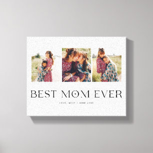 Toile Meilleure maman jamais 3-Photo Coeur de la fête