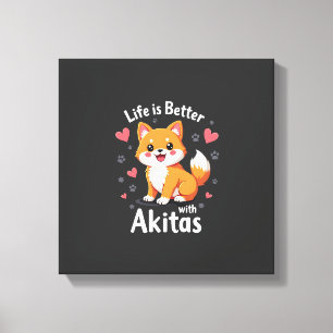 Toile Meilleure vie avec Akita débardeur