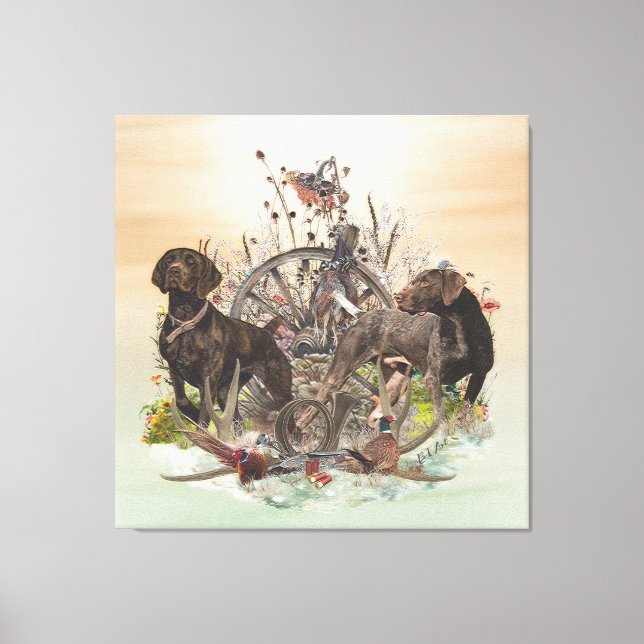 Toile Meilleures heures de la journée à la chasse, GSP (Recto)