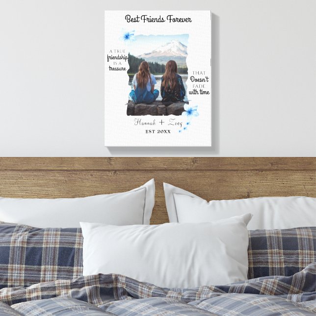 Toile Meilleurs amis pour une photo personnalisée (Insitu(Chambre))