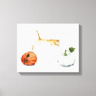 Toile Melting Between Pumkins