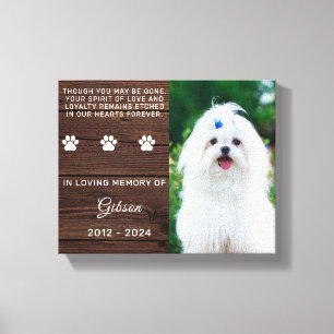 Toile Mémorial de chien de compagnie personnalisé avec p