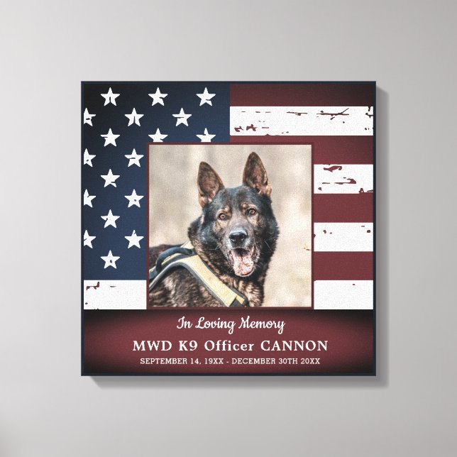 Toile Mémorial militaire du chien en mémoire d'amour (Recto)