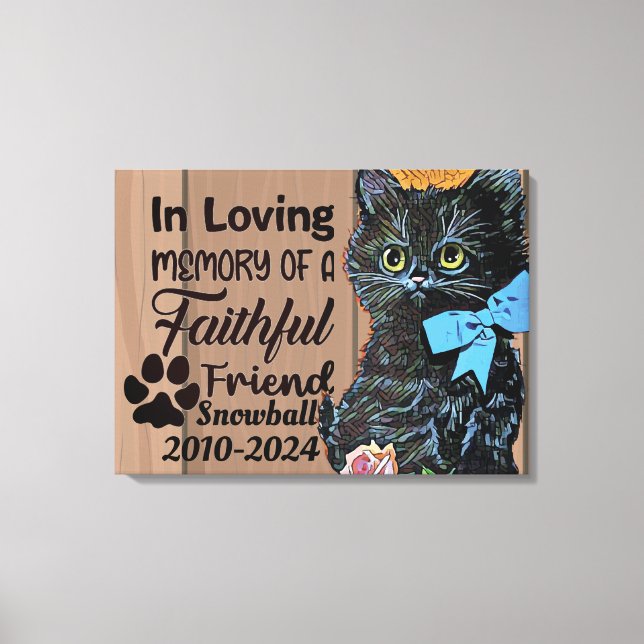 Toile Mémorial personnalisé pour animaux de compagnie (Recto)