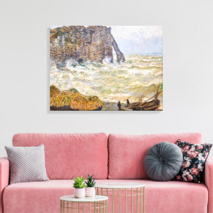 Toile Mer orageuse à Étretat Monet