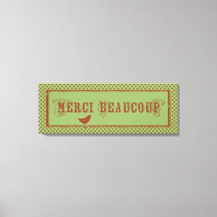 Toile Merci Beaucoup Distressed Bird Art