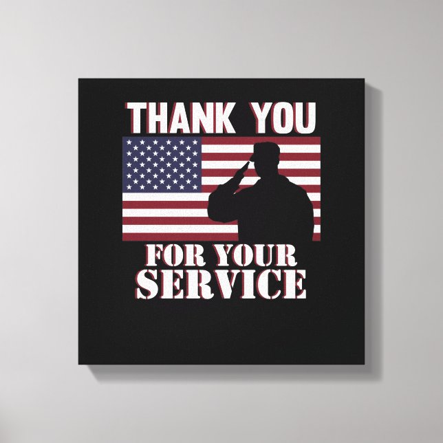 Toile Merci Pour Votre Service Bonne Journée Des Anciens (Recto)