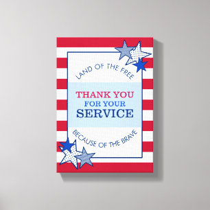 Toile Merci Stars Stripes Service d'anciens combattants 