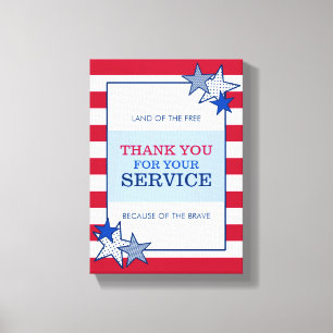 Toile Merci Stars Stripes Service d'anciens combattants 
